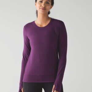 Lululemon Rush Hour Long Sleeve, Darkest Magenta, Size 8